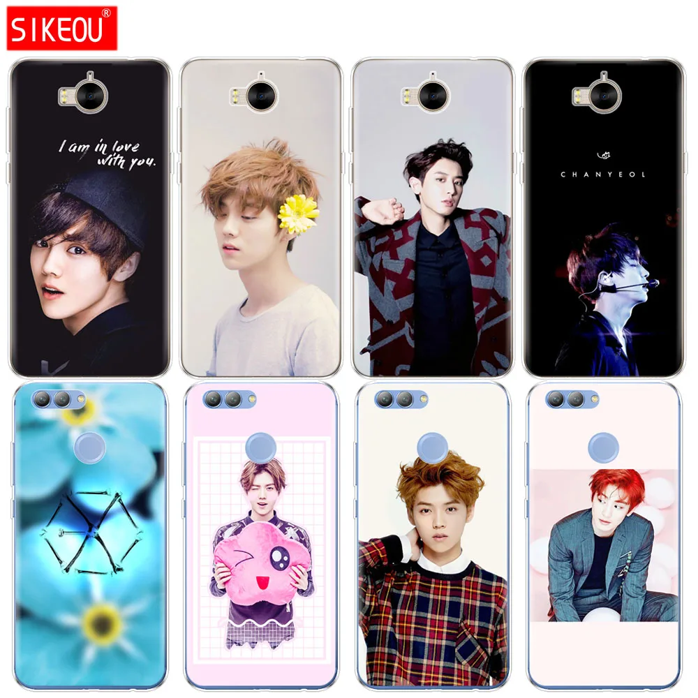 Силиконовый чехол для телефона huawei Y3 Y6 Y5 2 II 2017 nova 3e 2s LITE plus Kpop exo LUHAN Park Chanyeol|Бамперы|