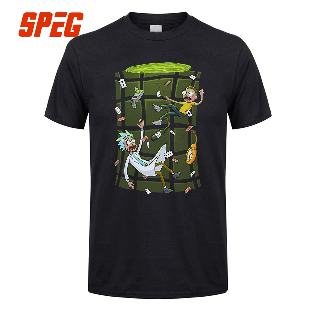 Ricked in Wonderland Rick And Morty T Shirt Men's Tops Clothing Teenage O Neck Short Sleeve T-Shirts Classic Men Tee