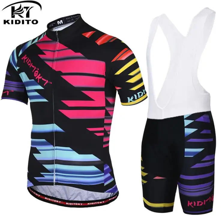 KIDITOKT набор Джерси для велоспорта pro team ropa ciclismo bicicleta bike bycicle maillot ciclismo hombre uniforme одежда для велоспорта - Цвет: Jersey and Bib Pants