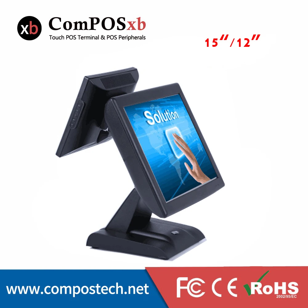 

Cheap POS System 15 inch TFT LED Touch Screen Dual Screen Desktop Computer POS Order System For Restaurant