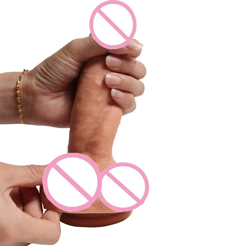 HOWOSEX 20 см Большой двухслойный пенис реалистичный жидкий силиконовый