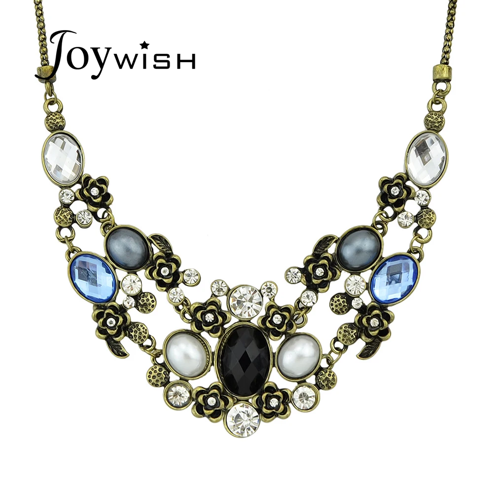 Ethnic Jewelry Collares Vintage Necklaces Charming Graceful Rhinestone
