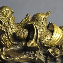 Zhaorui88K616 " Китайский латунный по феншуй медный мандарин Утка Птица пара статуя