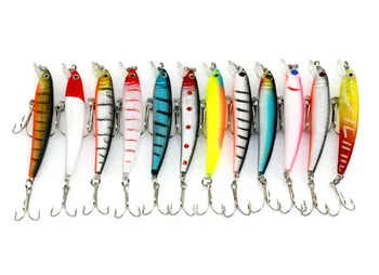 

BY FEDEX 1800pcs Hot-selling 7.5CM 5.6G 6# hooks plastic laser Minnow fishing lures,fishing hard bait