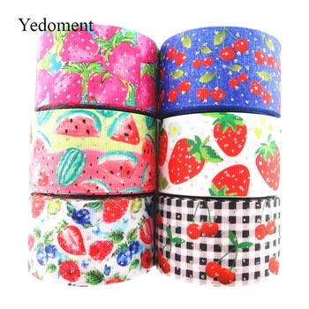 

1.5" 38mm 5 yards silver glitter dots foil fruits and flowers printed grosgrain ribbon DIY hairbow handmade materials MD19030602