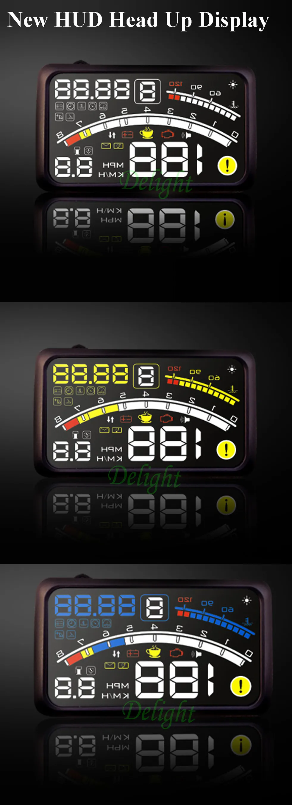 4E 5," автомобиль OBD2 II EUOBD HUD Дисплей превышение скорости Предупреждение Системы проектор лобовое стекло авто электронный Напряжение сигнализации