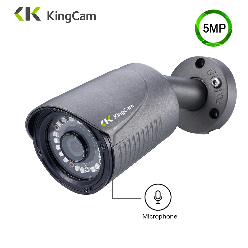  KingCam H.265 5MP IP Camera Aluminum Metal Waterproof Outdoor Bullet POE IP Camera Security Camera  - 32849831156
