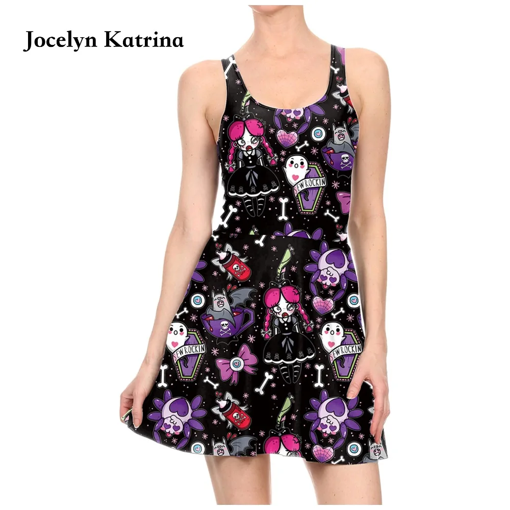 

Jocelyn Katrina Dresses Sleeveless Pleated Sports A-line Tennis Dress Vintage Dress Women Summer Mini Dress 3D Printed