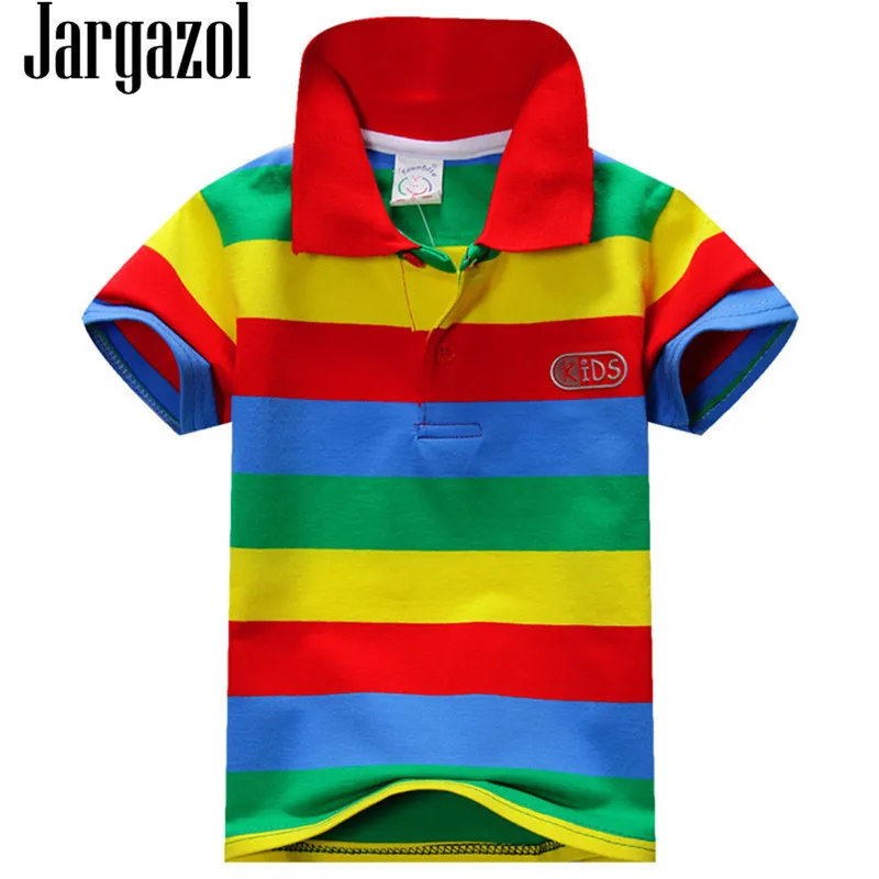 Jargazol 2018 Boys Shirts Color Stripes Short Sleeve Summer Top Polo Shirt 2T-7T Kids Clothes Cotton Camiseta Toddler Boy Tees Jargazol 2018 Boys Shirts Color Stripes Short Sleeve Summer Top Polo Shirt 2T-7T Kids Clothes Cotton Camiseta Toddler Boy Tees