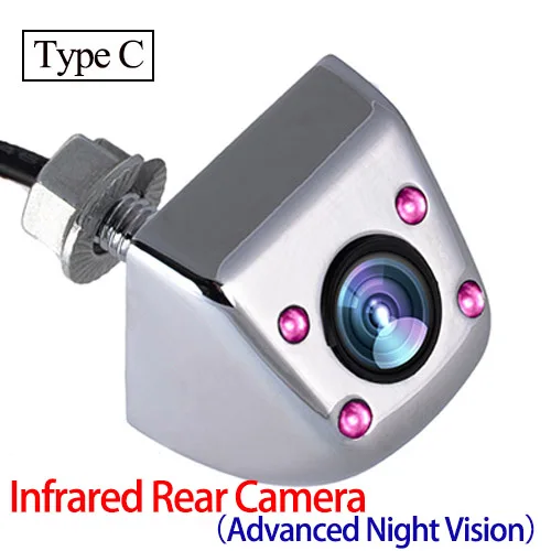 Hipppcron Автомобильная камера заднего вида, камера заднего вида и фронтальная и инфракрасная камера ночного видения для парковки, водонепроницаемый CCD HD видео - Название цвета: Chrome Infrared C