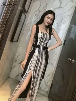 

Halinfer 2019 new summer women long dress sexy bodycon strapless Bow bandage dress elegant celebrity party dresses vestidos