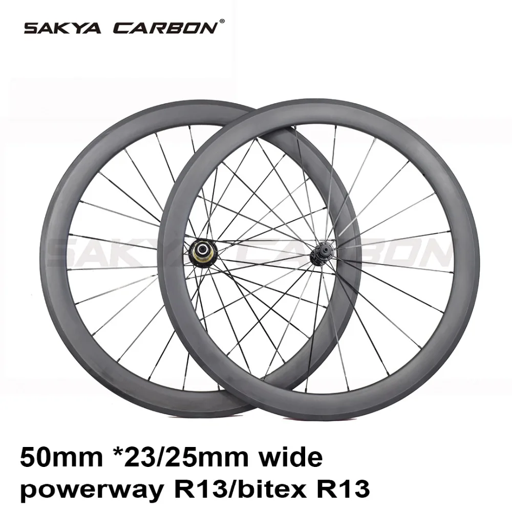 

Special offer 50mm clincher or tubular carbon wheels with Bitex R13 or Powerway R13 hub for Road bike, 20.5mm 23mm 25mm wide
