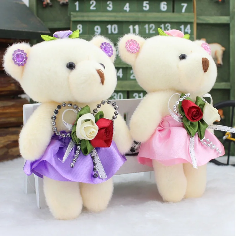 

Lovely Mini Bear Soft Plush Toy Phone Charm Stuffed Small Toy Promotional Gift Opp Cotton Bear Doll For 12cm For Christmas Gift
