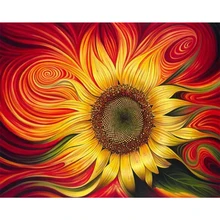 Фотография 5D DIY Diamond Embroidery Abstract Sunflower Cross Stitch Crystal Inlay Home Decoration Painting Z114