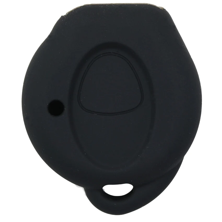 1 шт. моющийся Мягкий силикон 1 Автомобильный ключ с кнопкой чехол для peugeot 206 106 защита ключа автомобиля цепь кожи - Название цвета: Black