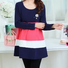 2015 nouveau automne automne de maternité tops plus la taille t chemises blouse de grossesse vêtements pour les femmes enceintes de maternité longue clothing M328