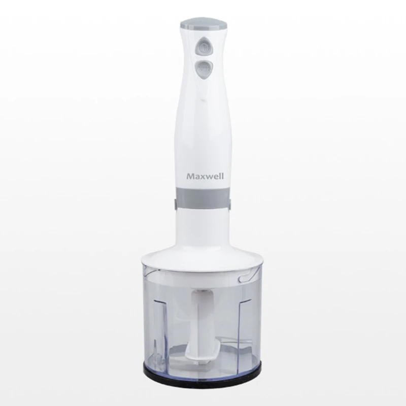 Погружной блендер Maxwell MW-1169 W (Пиковая мощность 500 Вт, номинальная мощность 350 Вт, 1 скорость + турборежим, измельчитель, насадка-венчик, мерный стакан)