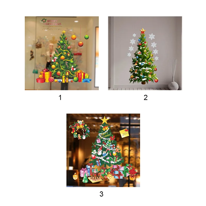 us 6 6 40 off pvc christmas tree wall sticker removable xmas paredes windows door wall stickers posters new year home decorations ornaments in wall christmas door posters