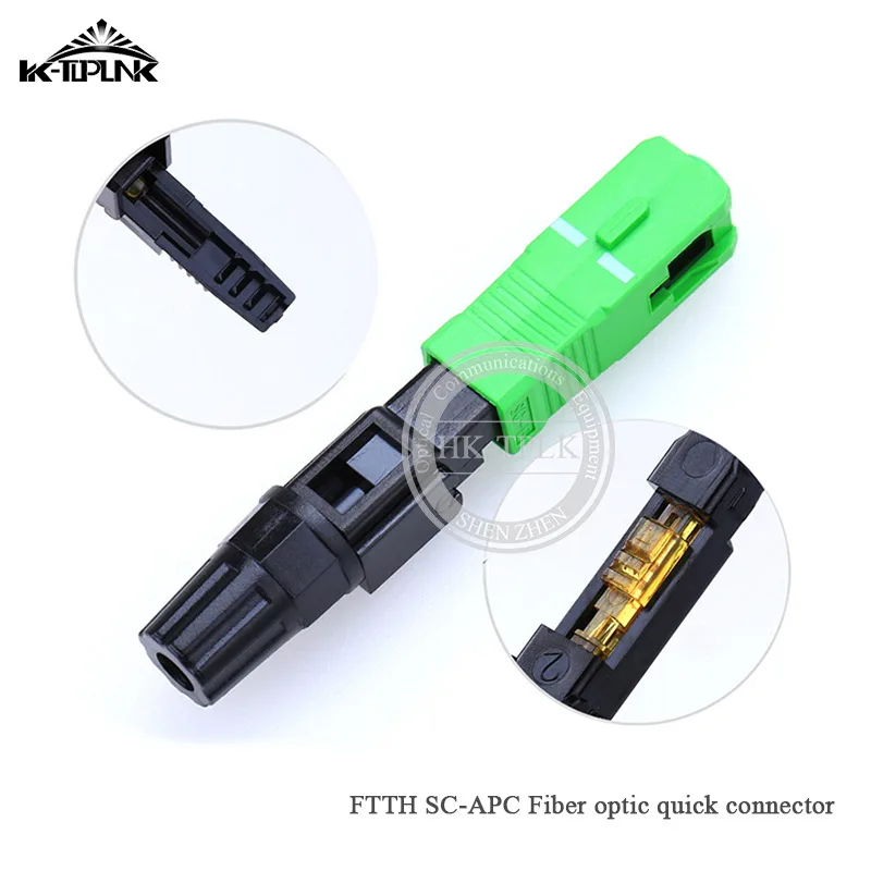 

10PCS/box FTTH SC APC single-mode fiber optic SC APC quick connector SC APC FTTH Fiber Optic Fast Connector fiber splicer