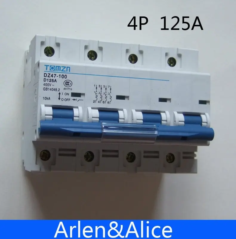 4P 125A 240 V/415 V 50 HZ/60 HZ Автоматический выключатель MCB