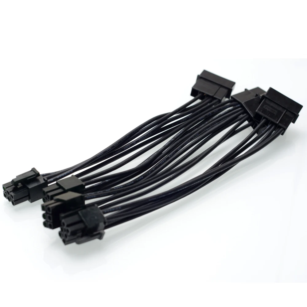 6Pin Male to 4Pin Molex Male Power Supply Cable PCI e Graphics Card