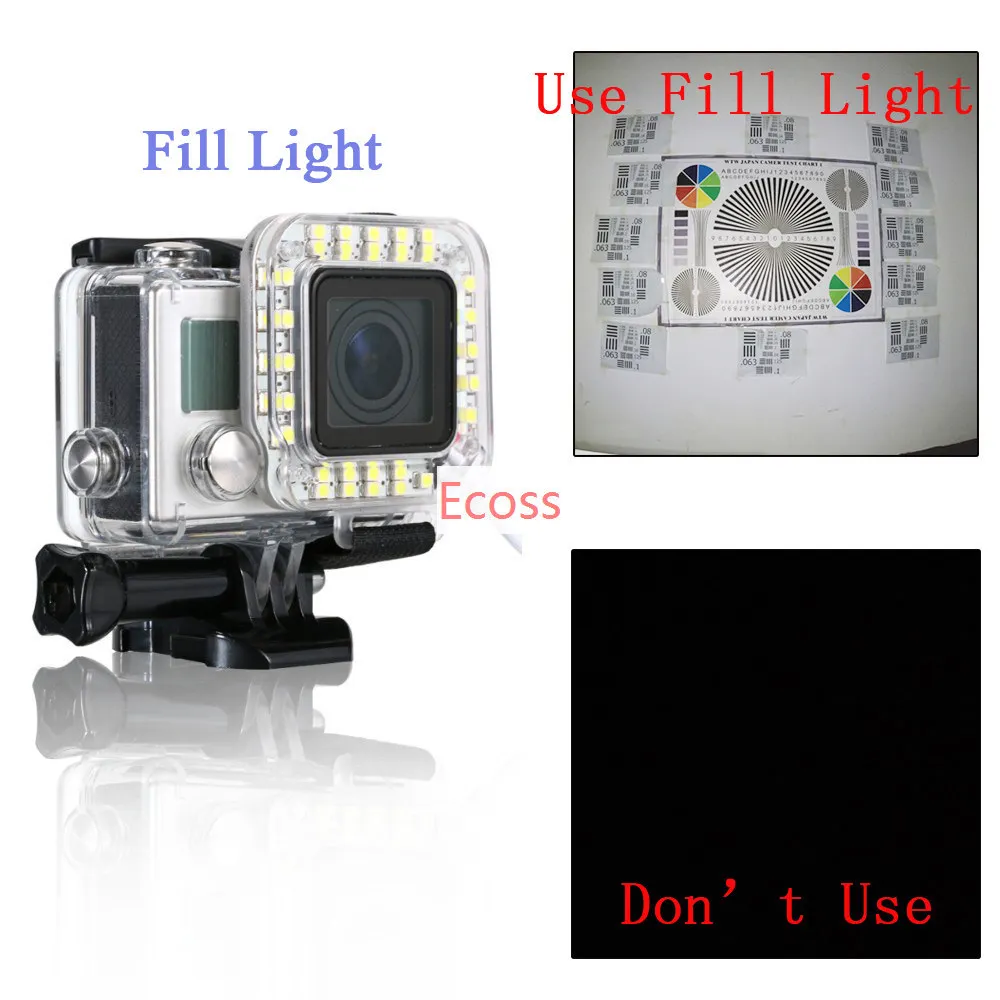 Accessories Gopro Hero4/ Hero 3+ Housing Lens Usb Cable Led Fill Light
