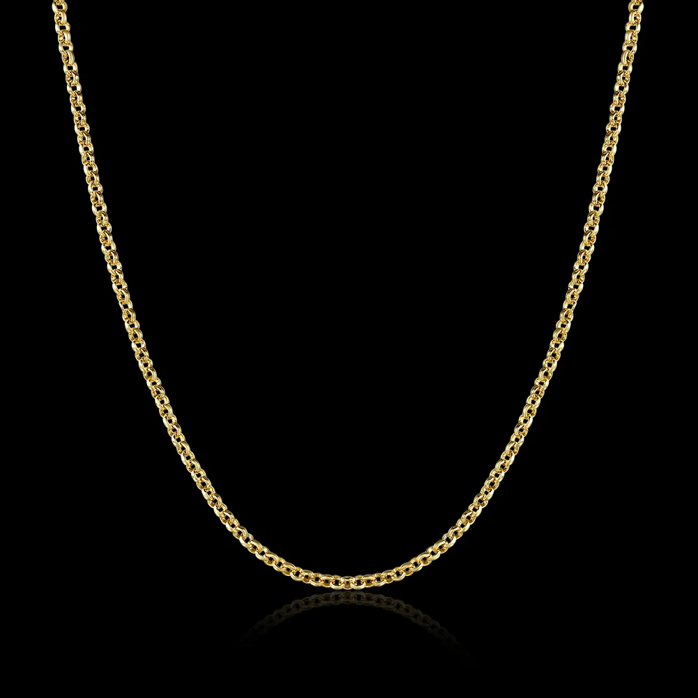 Ожерелье с цепочкой розовое желтое белое золотое круглая маленькая 1 5 мм 18