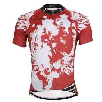 

Skulls Pattern Men Short Sleeve Red Bicycle Jersey Full Zipper Cicle Clothes Size S-6XL