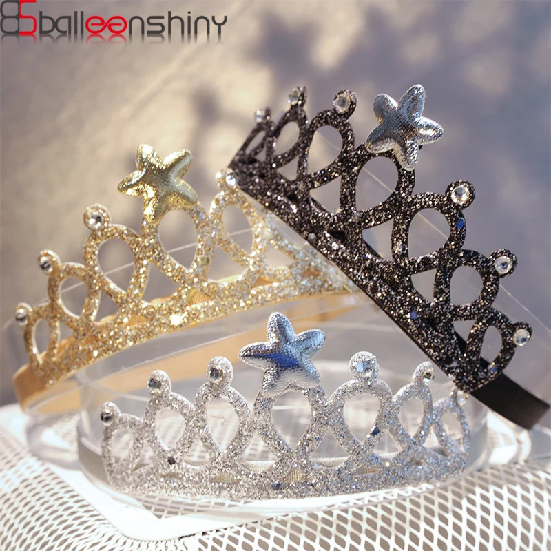 

BalleenShiny Shiny Newborn Baby Crown Heabband Princessse Star Elastic Head Band Infant Birthday Headwear Accessories