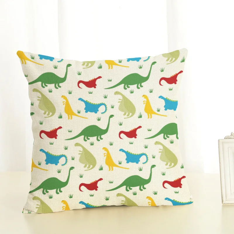 Dinosaur Themed Cotton Cushion Cover (12 patterns)
