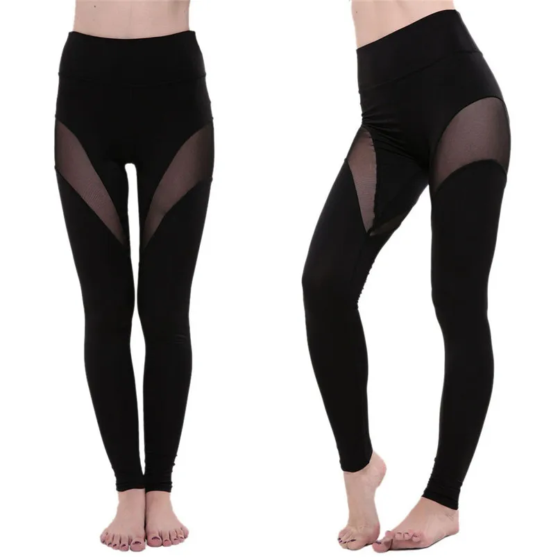 Black Yarn Yoga Pants Women High Waist Sport Fitness