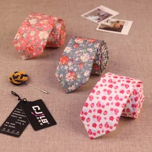 17color Повседневный модный дизайнерский мужской женский узкий галстук тонкий 6 см хлопок с цветочным принтом Цветочные Галстуки gravatas 10 шт./партия