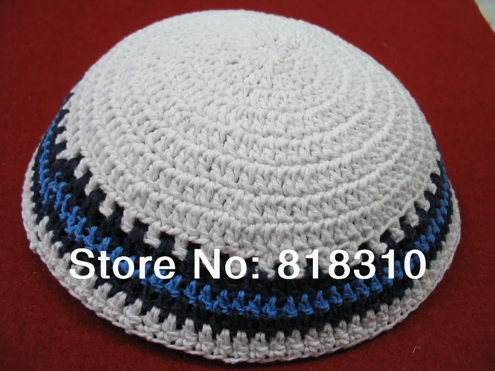 18 см ручной вязки YARMULKE KIPPAH | Аксессуары для одежды