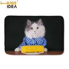 HUGSIDEA домашний мягкий фланелевый рисунок милой кошки Противоскользящий коврик, матрас, ковер для гостиной спальни домашний Декор коврик для ванной комнаты