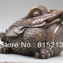 Bi00606 1" Chunghua резной геомантии Фэн-шуй деньги 3 нога JinChan Лягушка статуя