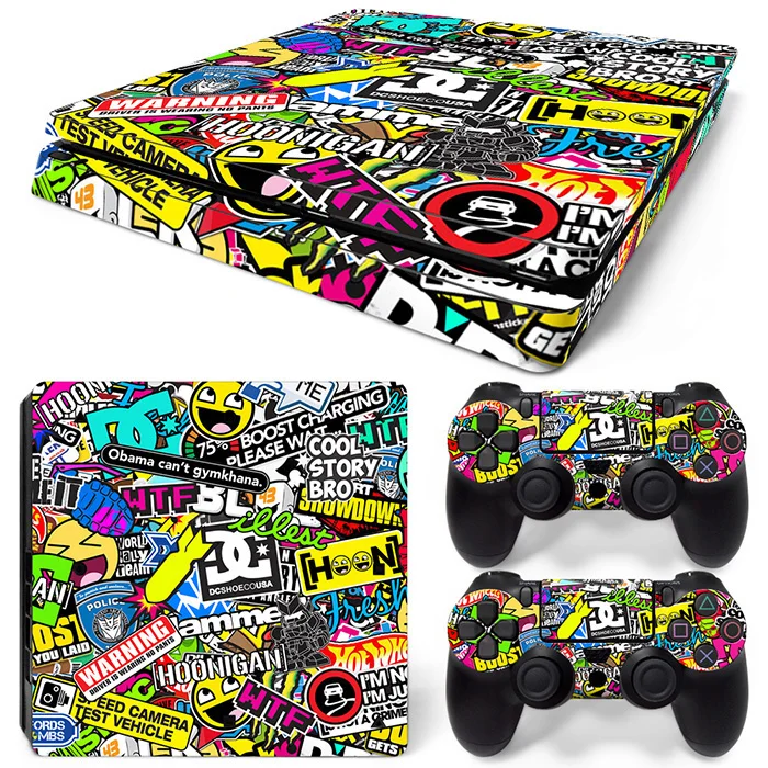 

For PS4 slim Console and Controllers stickers For ps4 slim skin sticker for ps4 slim vinyl sticker--0229