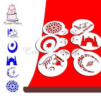 

Eid Mubarak Plastic Stencil Cake Decoration Wedding Cake Side Stencil Border Stencils for Painting Baking Tools Moulds