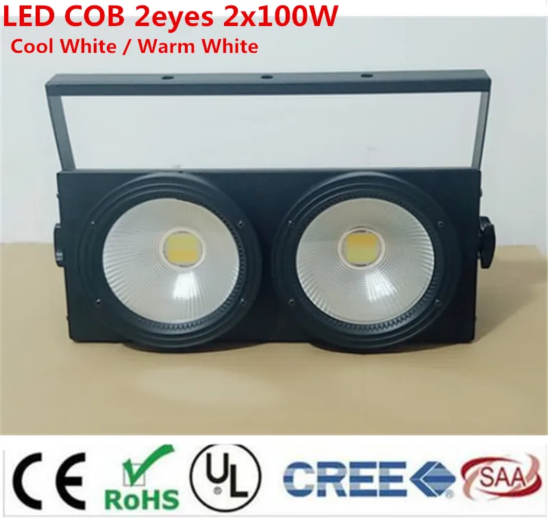 

2eyes 2x100w LED COB Light DMX Stage Lighting Effect Led Blinder Light ,Cool White / Warm White Dmx controll Led Audience light