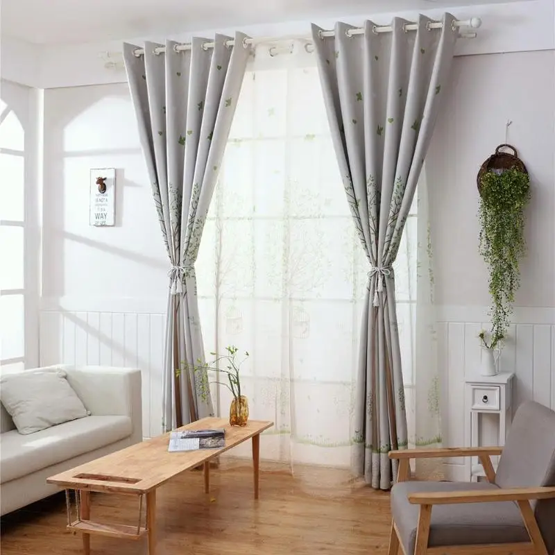 

Home Textile Blackout For Living Room Bedroom's Curtain Birdcage Trees Drapes Living Room Blackout Curtain Window Shading Panel