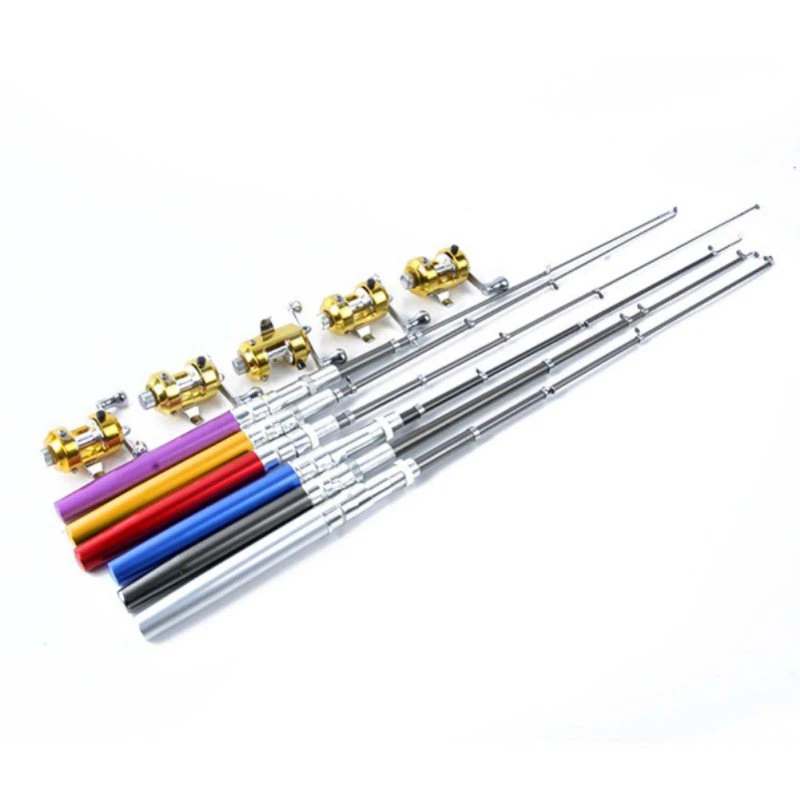 

New Portable Pocket Telescopic Mini Fishing Combo Pole Pen Shape Folded Reel Wheel Combination Set With Rod Of Fishing