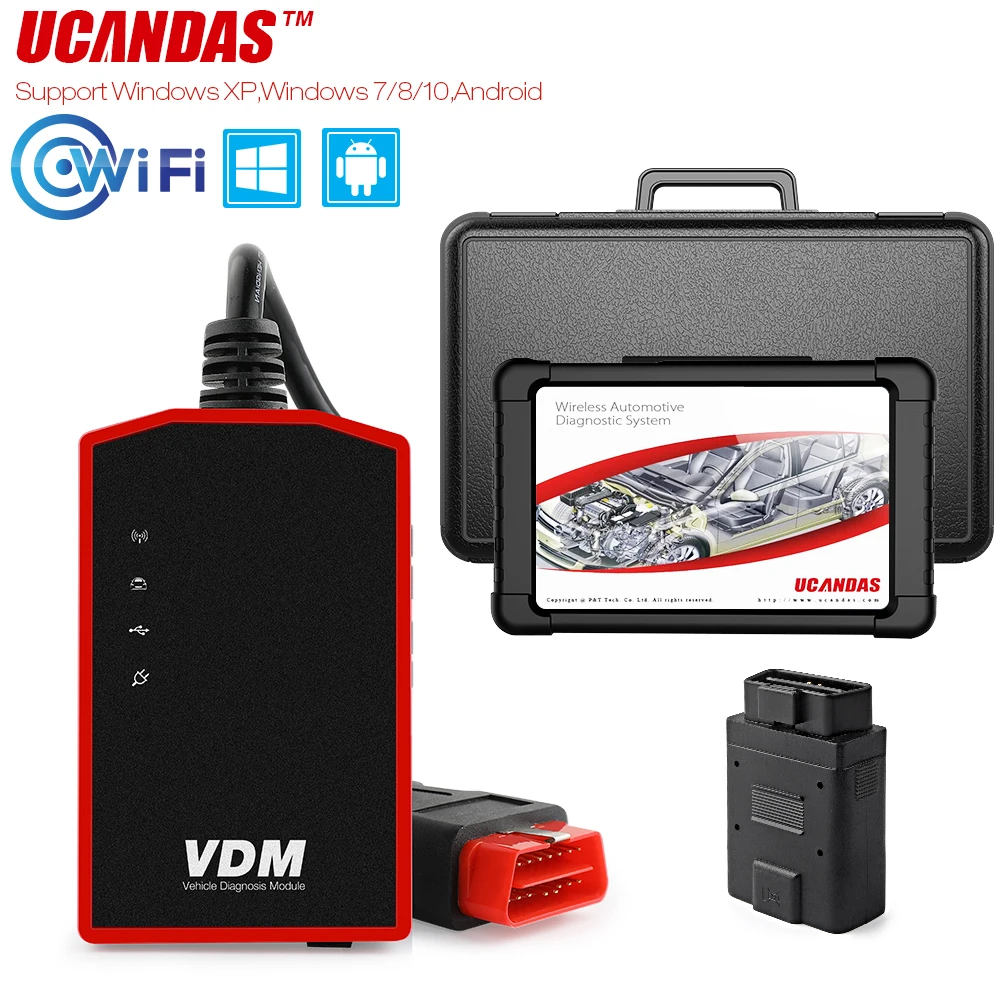 UCANDAS ВДМ OBD2 Wi-Fi сканер ODB2 автомобиля диагностический инструмент нескольких языков Поддержка Windows системы Android OBD 2 Автомобильные сканер