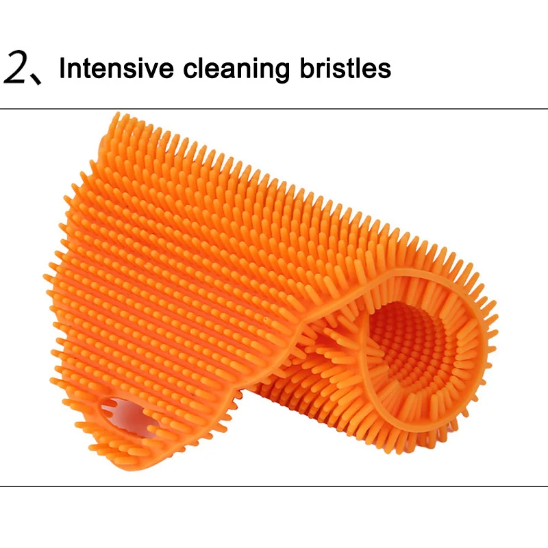 

1/3pcs Silicone Dish Washing Brush Scrubber Soft Cleaning Brush Kitchen Tools