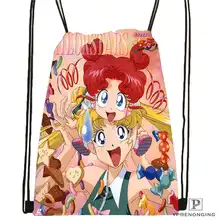 Custom chibi-moon_ походная сумка на шнурке милый рюкзак для детей(черная спинка) 31x40 см#2018612-01-(4