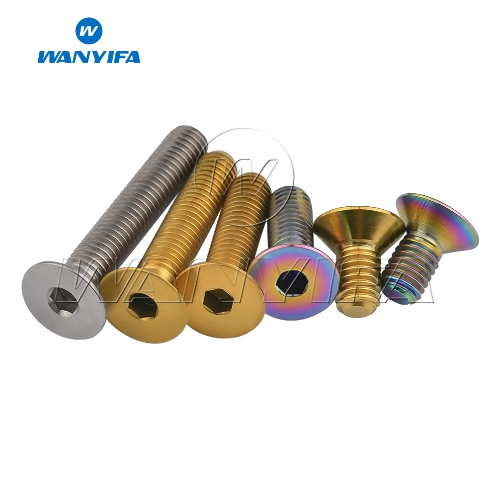 Титановый болт waniifa M5 x10 12 15 20 25 30 мм плоская потайная головка шестигранный