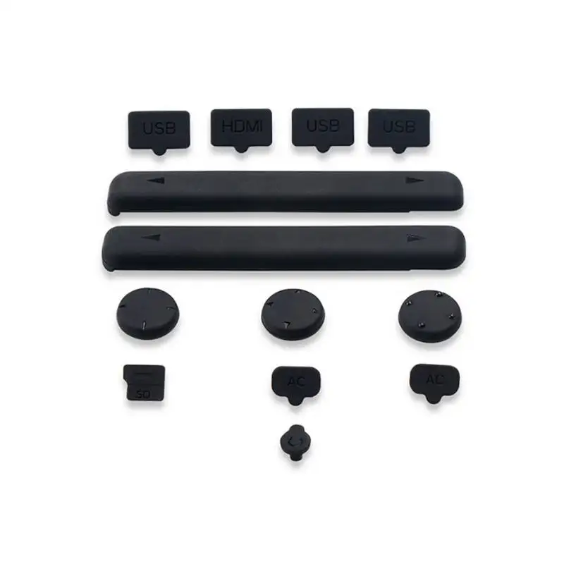 TNS-862 Rubber Dust Plug Set& Tempered Glass Screen Film For Nintendo Switch LN