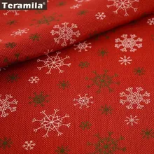 Teramila композитная ткань с принтом белая Снежинка серия ткань для Счастливого Рождества Кукла орнамент чулок Пэчворк 50 см x 150 см