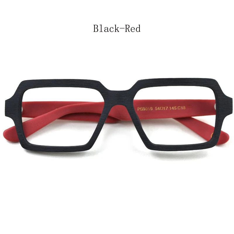 HDCRAFTER, винтажные/Ретро оправы для очков, деревянные, для женщин, мужчин, негабаритные, по рецепту, оптические оправы, очки, очки - Цвет оправы: Wood Black and red