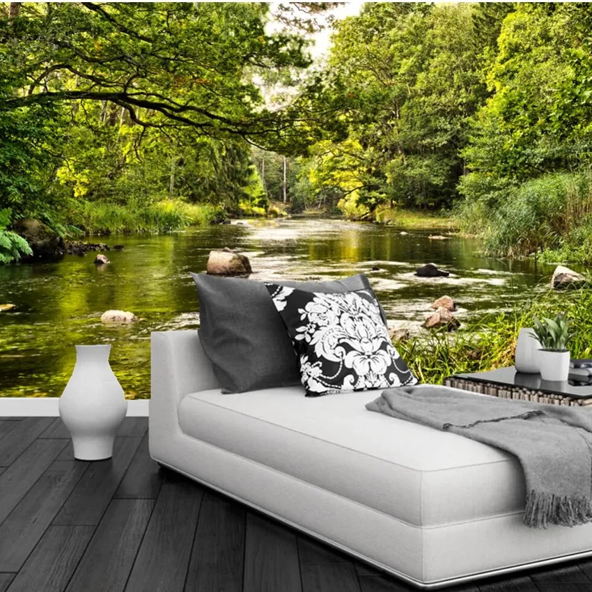 Custom large murals,Summer Rivers Forests Trees Nature wallpapers