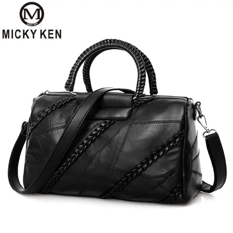 

Brands Women Bags 2019 New European And American Retro Fashion Handbags Shoulder Messenger Boston Laptop Bag Large Black Handbag