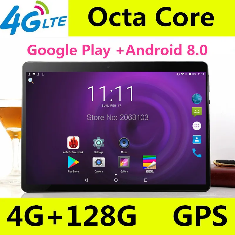 

Free shipping 10 inch Octa Core IPS Tablet 3G 4G FDD LTE Phone Call Android 8.0 WiFi GPS tablet 4GB RAM 64GB ROM Media Pad 10
